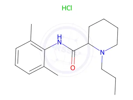 Chemical structure of N-(2,6-Dimethylphenyl)-1-propylpiperidine-2-carboxamide hydrochloride