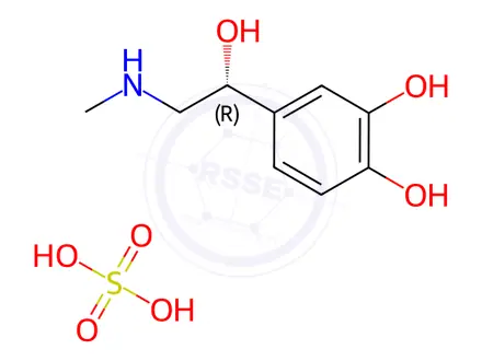 Chemical structure of Adrenaline Sulfate Salt