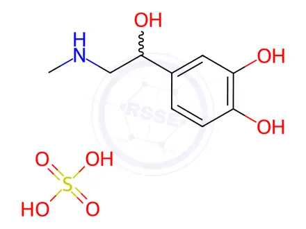 Chemical structure of 4-(1-Hydroxy-2-(methylamino)ethyl)benzene-1,2-diol Sulfate