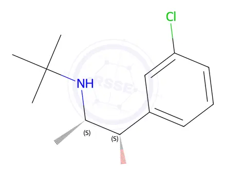 Chemical structure of Benzenemethanol, 3-chloro-α-[(1S)-1-[(1,1-dimethylethyl)amino]ethyl]-, (αS)-