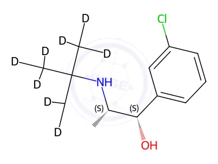 Chemical structure of rac threo-Dihydro Bupropion-d9