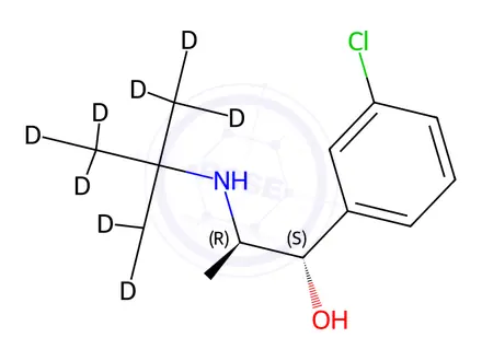 Chemical structure of rac erythro-Dihydro Bupropion-d9