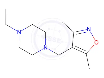 Chemical structure of Piperazine, 1-[(3,5-dimethyl-4-isoxazolyl)methyl]-4-ethyl-(9CI)