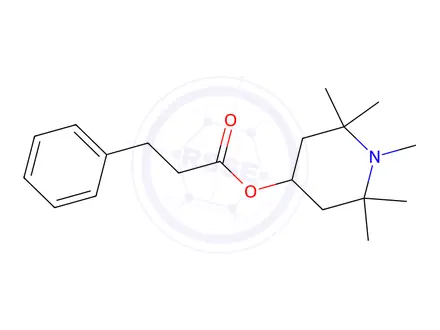 Chemical structure of 1,2,2,6,6-Pentamethyl-4-piperidinol=3-phenylpropionate