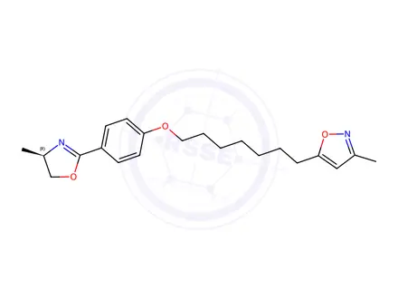 Chemical structure of (R)-3-Methyl-5-(7-(4-(4-methyl-4,5-dihydrooxazol-2-yl)phenoxy)heptyl)isoxazole