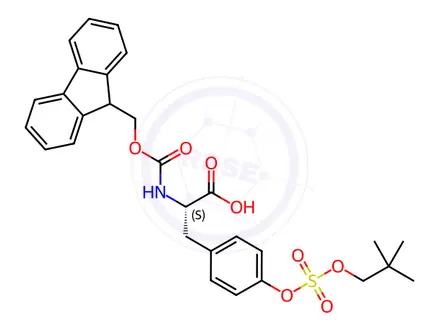 Chemical structure of Fmoc-Tyr(SO2(ONeopentyl))-OH