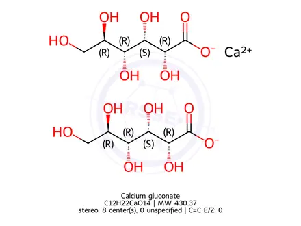 Chemical structure of Calcium gluconate