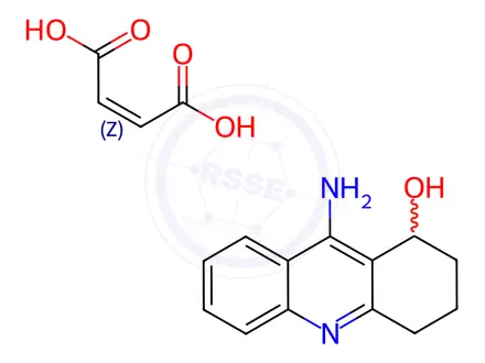 Chemical structure of 9-Amino-1,2,3,4-tetrahydroacridin-1-ol Maleate