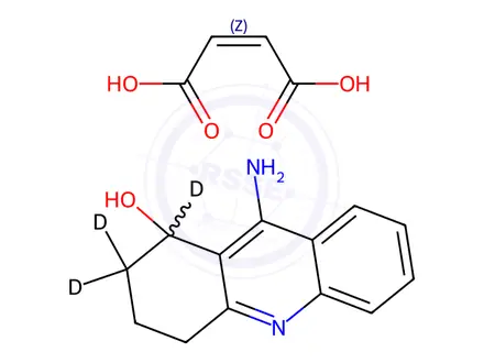 Chemical structure of 9-Amino-1,2,3,4-tetrahydroacridin-1-ol-d3 Maleate