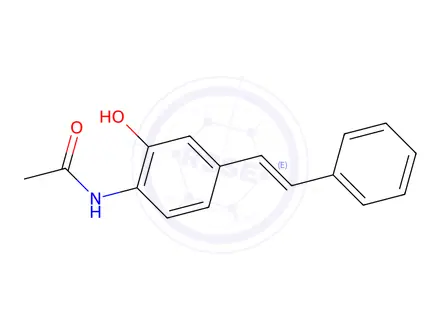 Chemical structure of (E)-N-(2-hydroxy-4-styrylphenyl)acetamide
