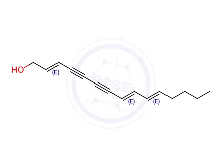 Chemical structure of (2E,8E,10E)-2,8,10-Pentadecatriene-4,6-diyn-1-ol