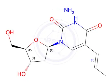 Chemical structure of 5-Aminoallyl 2'-deoxyuridine 5'-triphosphate lithium salt-