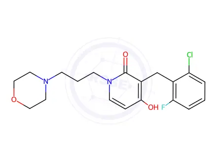 Chemical structure of 3-(2-chloro-6-fluorobenzyl)-4-hydroxy-1-(3-morpholinopropyl)-2(1H)-pyridinone