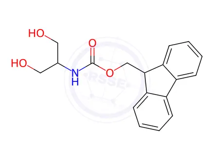 Chemical structure of Carbamic acid, N-[2-hydroxy-1-(hydroxymethyl)ethyl]-, 9H-fluoren-9-ylmethyl ester