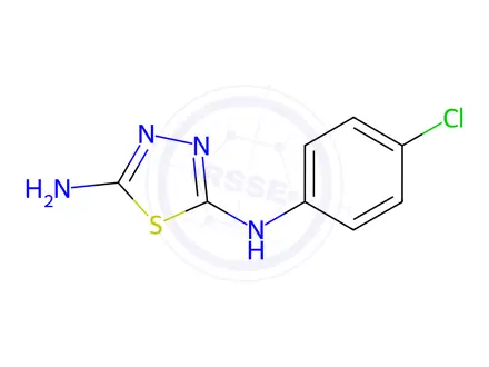 Chemical structure of N2-(4-chlorophenyl)-1,3,4-thiadiazole-2,5-diamine