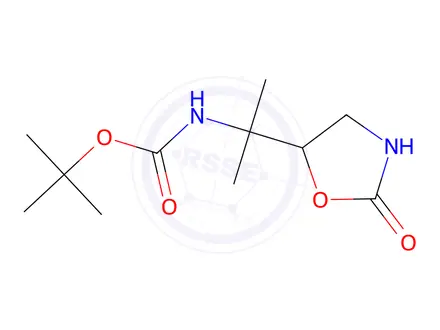 Chemical structure of tert-Butyl (2-(2-oxooxazolidin-5-yl)propan-2-yl)carbamate