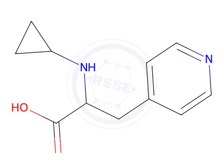 Chemical structure of 2-(cyclopropylamino)-3-(pyridin-4-yl)propanoic acid