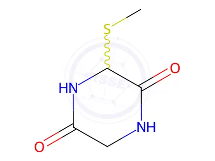Chemical structure of 2,5-Piperazinedione, 3-(methylthio)-