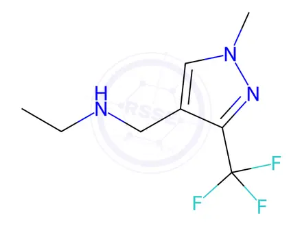 Chemical structure of ethyl{[1-methyl-3-(trifluoromethyl)-1H-pyrazol-4-yl]methyl}amine