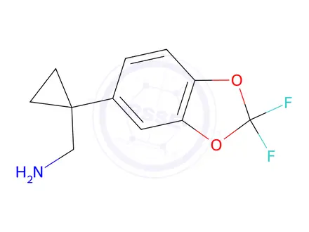 Chemical structure of (1-(2,2-Difluorobenzo[d][1,3]dioxol-5-yl)cyclopropyl)methanamine