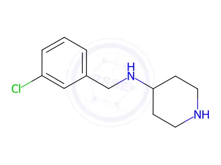 Chemical structure of N-(3-Chlorobenzyl)piperidine-4-amine dihydrochloride