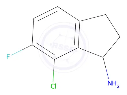 Chemical structure of 7-Chloro-6-fluoro-2,3-dihydro-1H-inden-1-amine