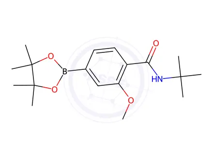 Chemical structure of N-tert-Butyl-2-methoxy-4-(tetramethyl-1,3,2-dioxaborolan-2-yl)benzamide