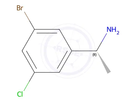 Chemical structure of (1R)-1-(3-Bromo-5-chlorophenyl)ethanamine hydrochloride