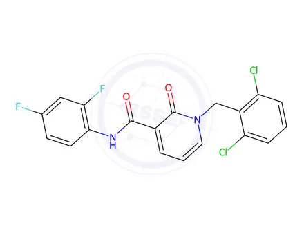 Chemical structure of 1-[(2,6-Dichlorophenyl)methyl]-N-(2,4-difluorophenyl)-2-oxo-1,2-dihydropyridine-3-carboxamide