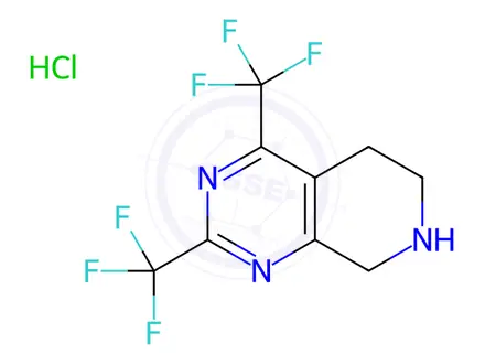 Chemical structure of 2,4-Bis(trifluoromethyl)-5,6,7,8-tetrahydropyrido-[3,4-d]pyrimidine hydrochloride