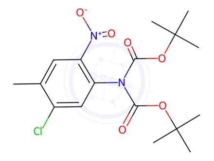 Chemical structure of N,N-Bis(BOC)-5-chloro-4-methyl-2-nitroaniline