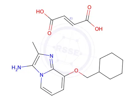 Chemical structure of 3-Amino-8-(cyclohexylmethyloxy)-2-methylimidazo[1,2-a]pyridine fumarate