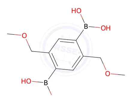 Chemical structure of 2,5-Bis(methoxymethyl)-1,4-phenylenediboronic acid