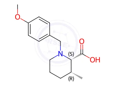 Chemical structure of cis-1-(4-Methoxybenzyl)-3-methylpiperidine-2-carboxylic acid
