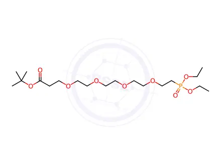 Chemical structure of t-butyoxycarboxy-PEG4-phosphonic acid ethyl ester