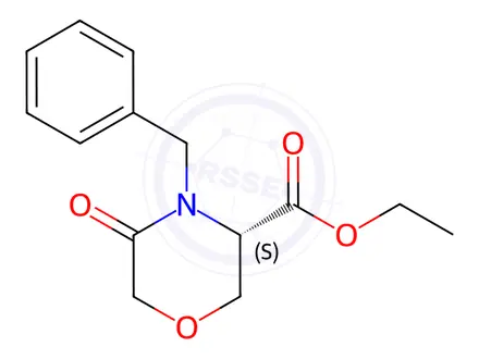 Chemical structure of (S)-Ethyl 4-benzyl-5-oxomorpholine-3-carboxylate