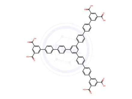 Chemical structure of 5`` '-(3' ', 5' '-dicarboxy [1,1': 4 ', 1' '-terphenyl]-4-yl) [1,1': 4 ', 1' ': 4 '', 1 '' ': 3' '', 1 '' '': 4 '' '', 1 '' '' ': 4' '' '', 1 '' '' ''-seven Phenyl)-3,3 '' '' '', 5,5 '' '' ''-tetracarboxylic acid