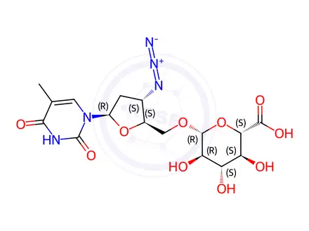 Chemical structure of 3'-Azido-3'-deoxy-5'-O-beta-D-glucopyranuronosylthymidine