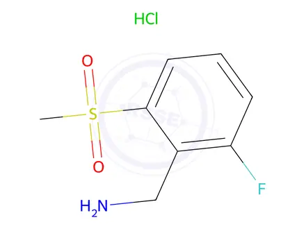 Chemical structure of 2-Fluoro-6-methanesulfonyl-benzylamine hydrochloride