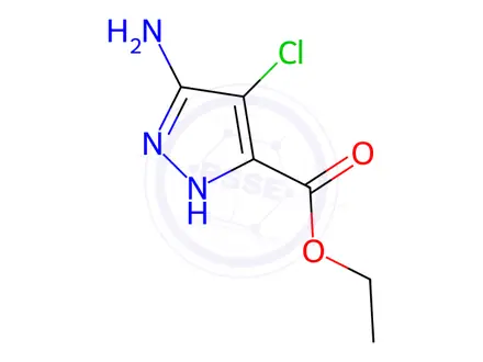 Chemical structure of Ethyl 3-amino-4-chloro-1H-pyrazole-5-carboxylate