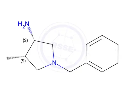 Chemical structure of (3S,4S)-1-benzyl-4-methylpyrrolidin-3-amine