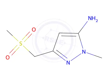 Chemical structure of 1-Methyl-3-((methylsulfonyl)methyl)-1h-pyrazol-5-amine