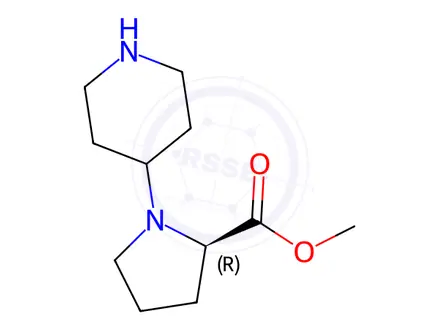 Chemical structure of (R)-Methyl 1-(piperidin-4-yl)pyrrolidine-2-carboxylate dihydrochloride