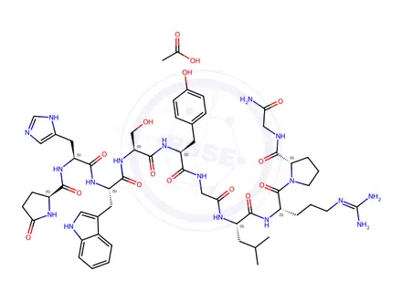 Chemical structure of Gonadorelin Acetate Hydrate