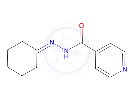 Chemical structure of N'-cyclohexylidenepyridine-4-carbohydrazide
