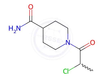 Chemical structure of 1-(2-Chloropropanoyl)piperidine-4-carboxamide