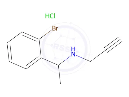 Chemical structure of N-(1-(2-bromophenyl)ethyl)prop-2-yn-1-amine hydrochloride