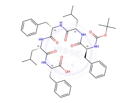 Chemical structure of (tert-Butoxycarbonyl)-L-phenylalanyl-L-leucyl-L-phenylalanyl-L-leucyl-L-phenylalanine