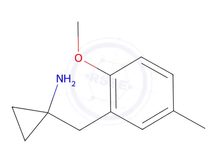 Chemical structure of 1-(2-Methoxy-5-methylbenzyl)cyclopropan-1-amine