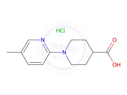 Chemical structure of 1-(5-methylpyridin-2-yl)piperidine-4-carboxylic acid hydrochloride